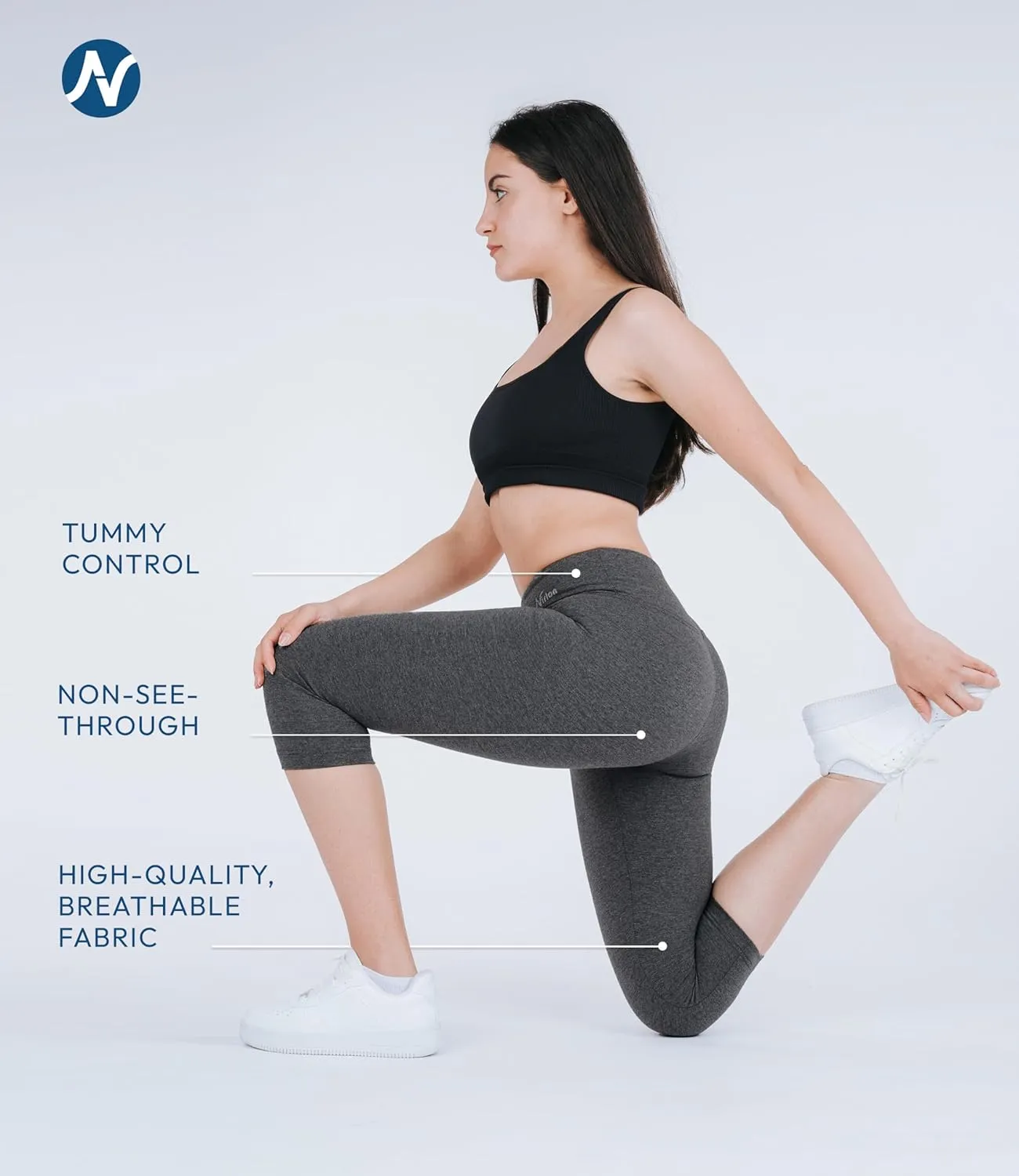 Nirlon Women's Capri Leggings High Waist Workout Yoga Pants 3/4 Length