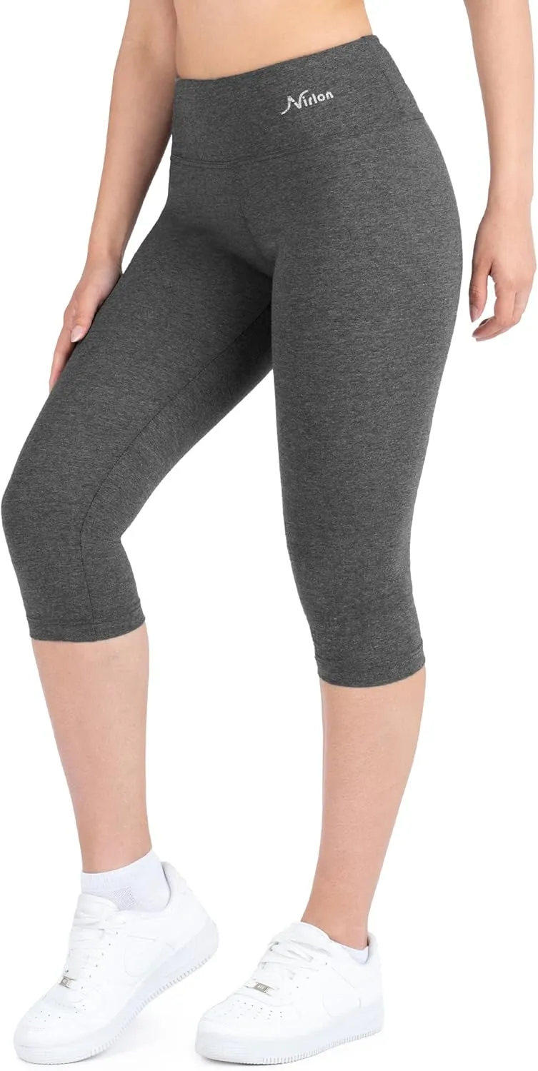 Nirlon Women's Capri Leggings High Waist Workout Yoga Pants 3/4 Length
