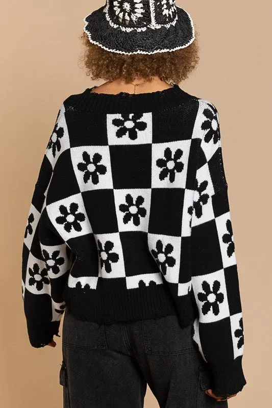 POL Oversized Round Neckline Sweater Top
