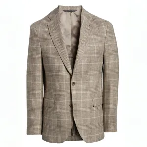Taupe Prince-of-Wales Cotton-Wool McAllen Contemporary Fit Sport Jacket - Jack Victor 1913