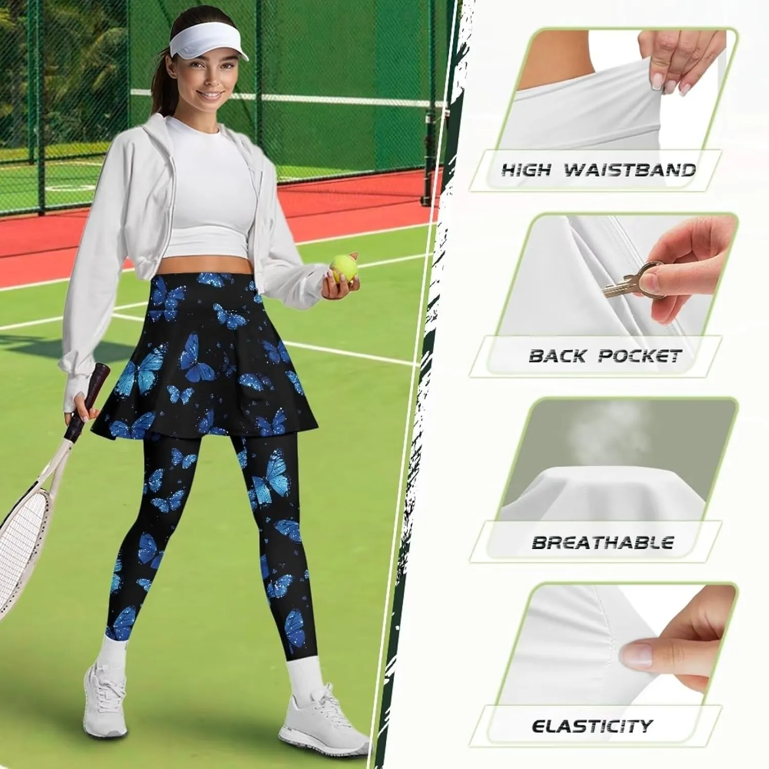Tennis Skirts for Women Athletic Skirt with Leggings Winter Golf Clothes for Women Pickleball Outfits for Women XS-3X