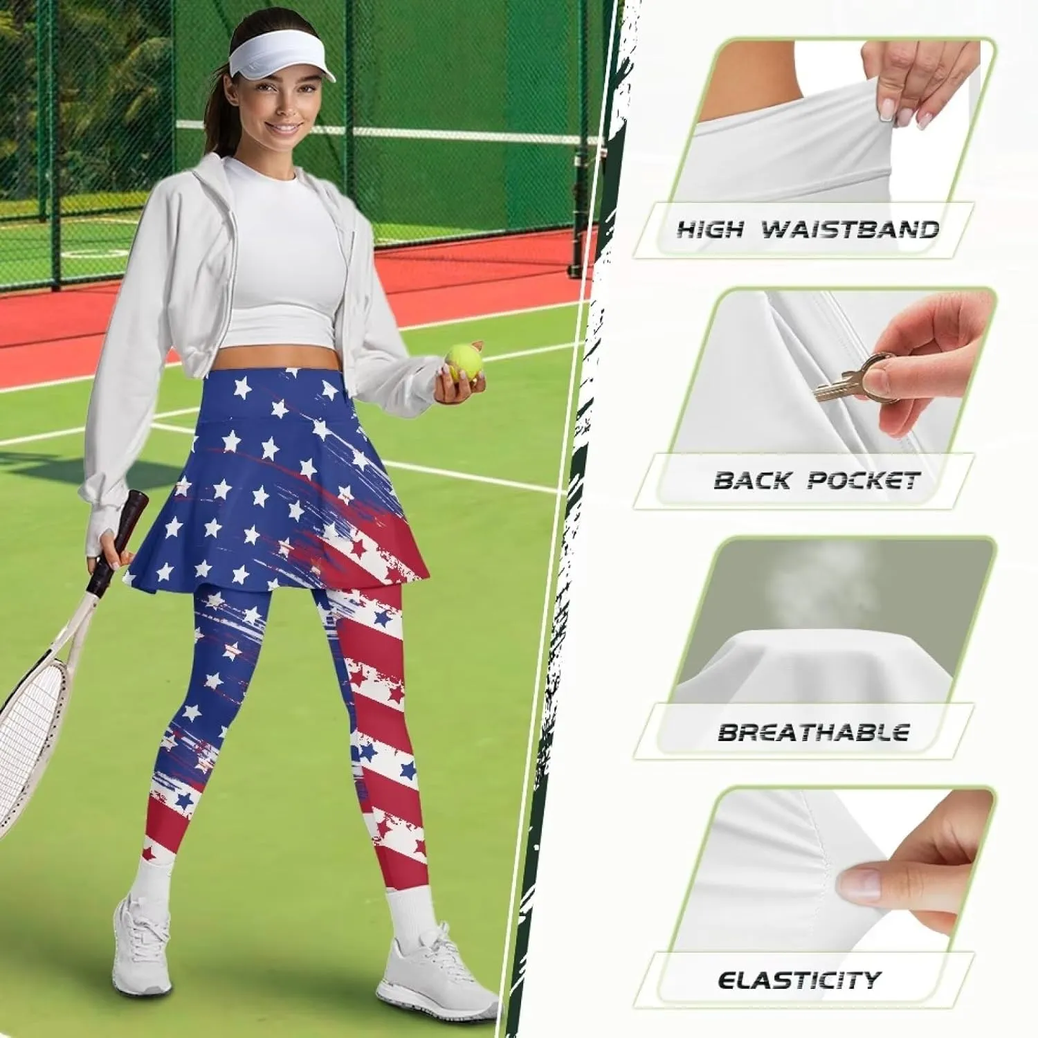 Tennis Skirts for Women Athletic Skirt with Leggings Winter Golf Clothes for Women Pickleball Outfits for Women XS-3X