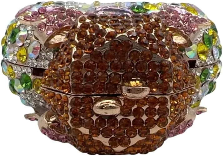 Vintage Women Perfume Bottle Rhinestone Bag Elegant Bow Crystal Clutch Diamond Evening Bag for Wedding Party Prom