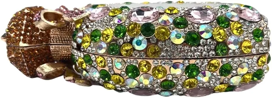 Vintage Women Perfume Bottle Rhinestone Bag Elegant Bow Crystal Clutch Diamond Evening Bag for Wedding Party Prom