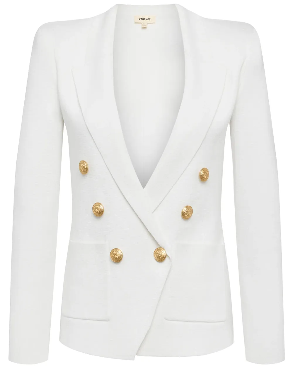 White and Gold Knit Kenzie Blazer