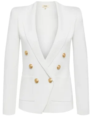 White and Gold Knit Kenzie Blazer