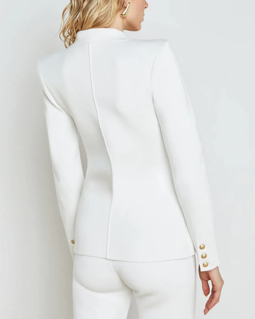 White and Gold Knit Kenzie Blazer