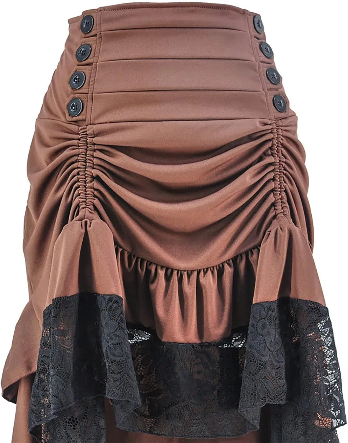 Women Skorts Lace Skirts for Women Maxi Long Midi Knee High Victorian Goth Ruched Peasant Steampunk Skorts 2025 Y2K