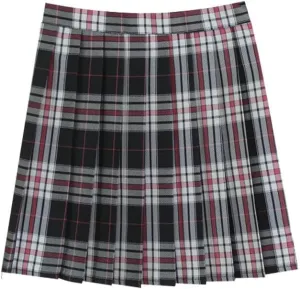 Women Vintage Plaid Print Pleated Skirt High Waisted Uniform Role Play Mini Skirts Casual Streetwear A-line Skirts