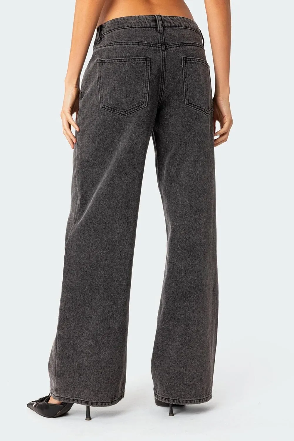 Women Y2k Straight Leg Jeans Pants High Waist Pockets Loose Fit Denim Trousers Streetwear