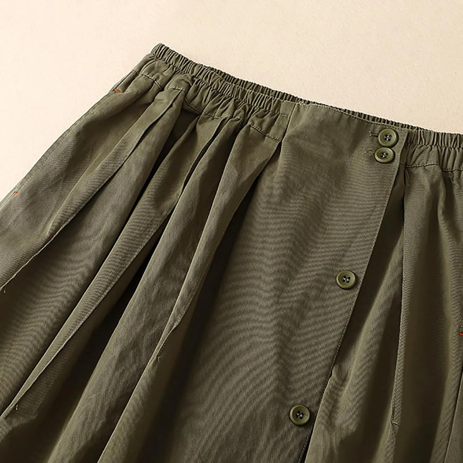 Women's Casual Midi Skirt, Fashion Side Split Button Down Clothes High Waist All Match A-Line Comfy Pleated Skirts
