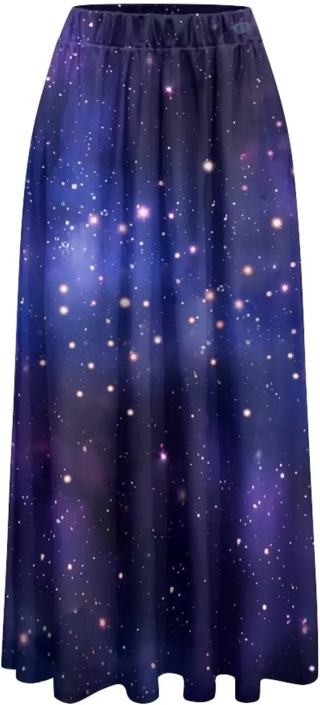 Women's Maxi Skirts Pleated High Waisted Casual Long Skirts Flowy High Waist Party Holiday Skirts with Pockets