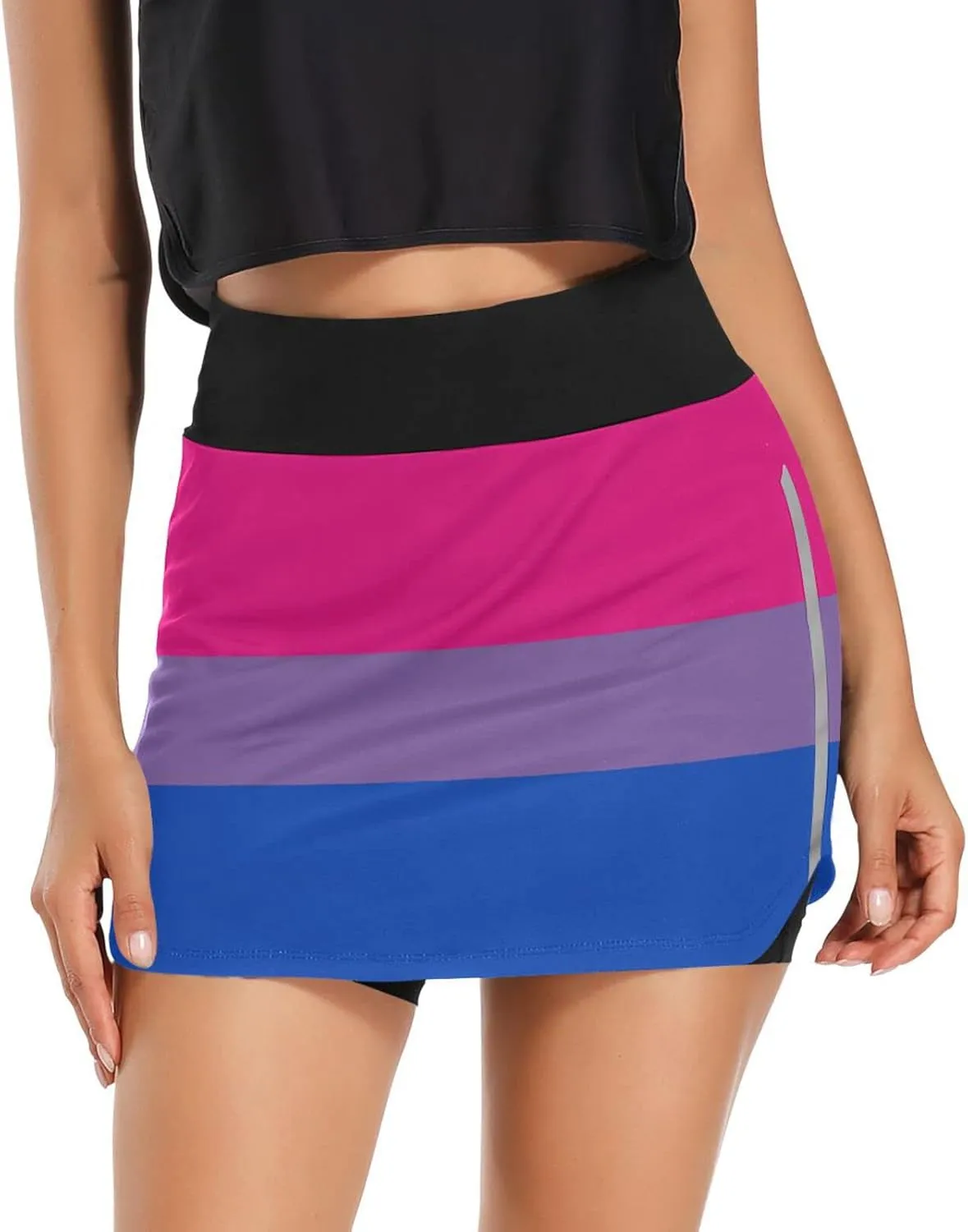 Womens Sports Skort Gay Pride Flag LGBT Rainbow Flag Summer Athletic Tennis Skirt Golf Skorts with Pockets