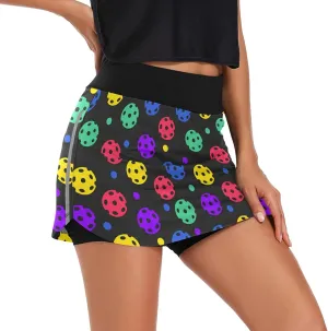 Womens Sports Skort Rainbow Unicorn Donut Summer Athletic Tennis Skirt Golf Skorts with Pockets