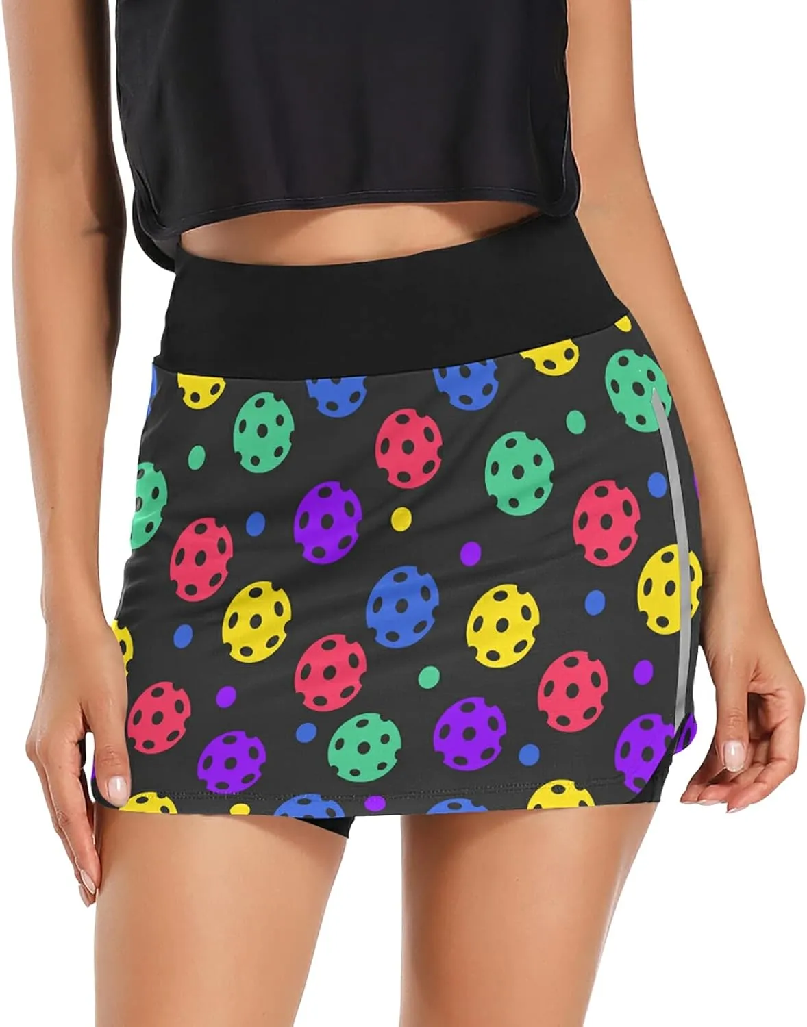Womens Sports Skort Rainbow Unicorn Donut Summer Athletic Tennis Skirt Golf Skorts with Pockets