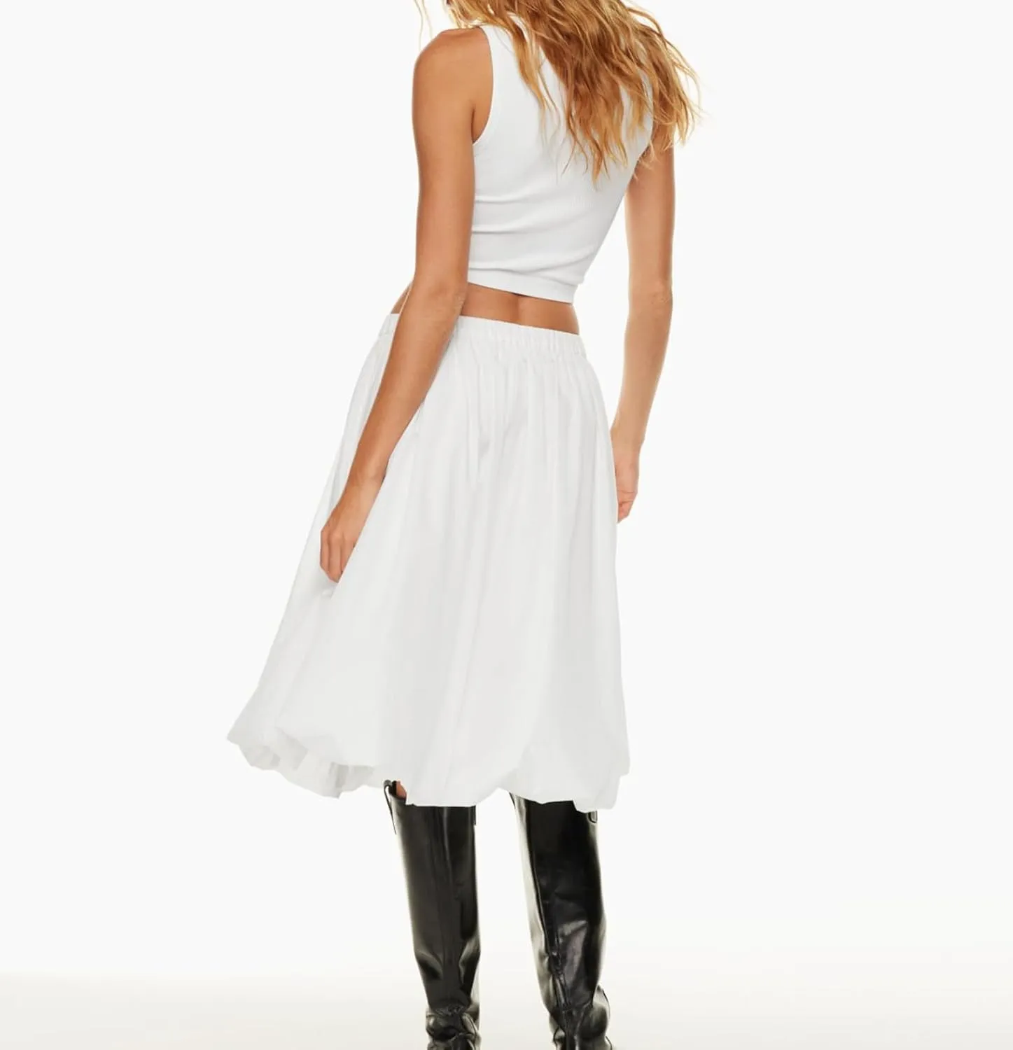 Women's Y2k Bubble Long Skirt High Waisted Lantern Puffy Skirt Summer Ruffle Hem A Line Balloon Skirts