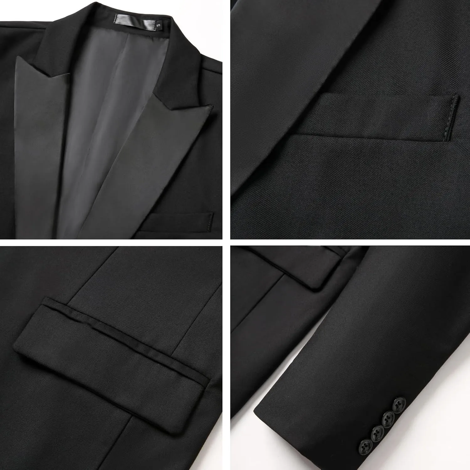WZIKAI Mens Tuxedo Jacket Slim Fit One Button Solid Blazer Dress Suit for Wedding Prom Dinner Party